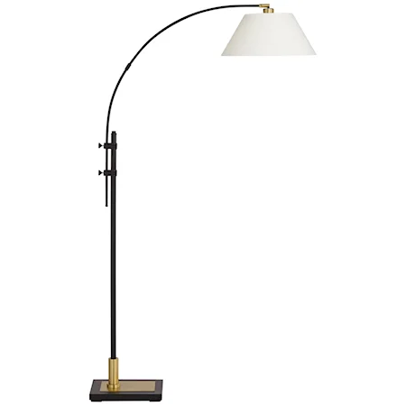 FL-Black and Warm Gold Arc Lamp