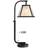 Hayden Table Lamp with Mica Shade and USB Port