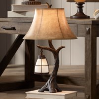 Table Lamp-Poly tree branch with nitelite