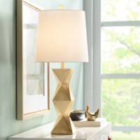 Table Lamp-Poly Cut Zigzag in Gold