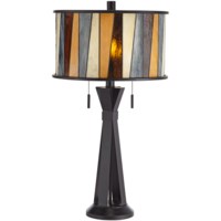 Table Lamp-Metal lamp with art glass