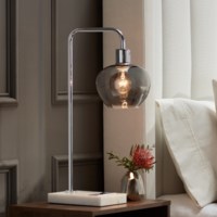 Table Lamp-Desk lamp with smoke glass shade