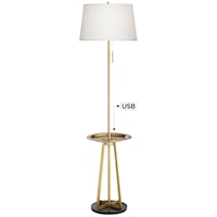 Floor Lamp-Metal with tray and marble base