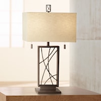 Table Lamp-Framed metal w/metal patterns