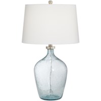 Table Lamp-Clear blue bubble glass