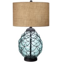 Table Lamp-Blown glass in metal cage