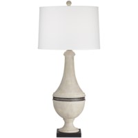 Table Lamp-Poly urn white wash finish