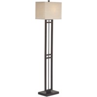 Floor Lamp-Metal rectangle bars in bronze