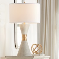 Table Lamp-Two Cone Poly with Metal Band