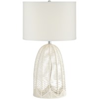 Table Lamp-White Rope Cage
