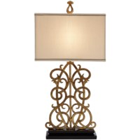 Table Lamp-Antique Gold Scroll Metal Lamp