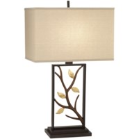 Metal Table Lamp with Branches and Leaves