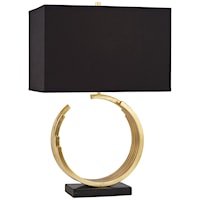 Table Lamp-Omega gold leaf with black shade