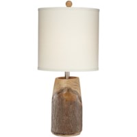 Table Lamp- Simple faux wood in natural tones