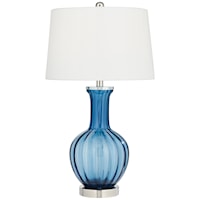 TL-28.27" Blue Glass Table Lamp