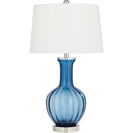 TL-28.27" Blue Glass Table Lamp