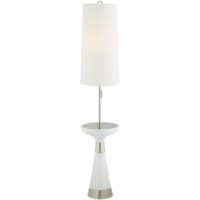 Floor Lamp-All metal with tray white finish