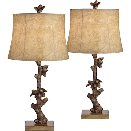 TL-Set of 2 Poly acorns lamp