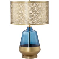Contemporary Taurus Table Lamp with Blue Glass