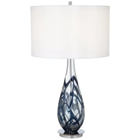 Table Lamp-Painted Swirl Art Glass