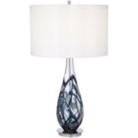 Table Lamp-Painted Swirl Art Glass