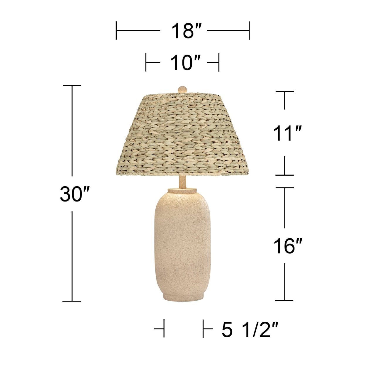 Pacific Coast Lighting Pacific Coast Lighting Tl-29" Poly With Seagrass Shade