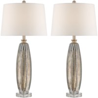 Table Lamp-Champagne Glass and Crystal Set of 2
