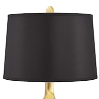 Table Lamp-Poly abstract O with black shade