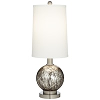 Table Lamp-Smokey Dimpled Mercury Glass