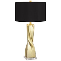 Table Lamp-Twist Crackle Glass