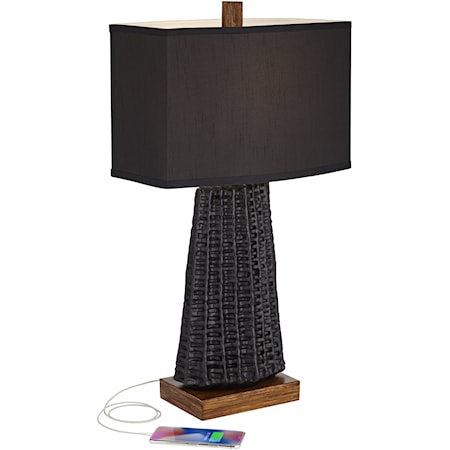 Tl-Poly Pleated Sculpture Black Finish