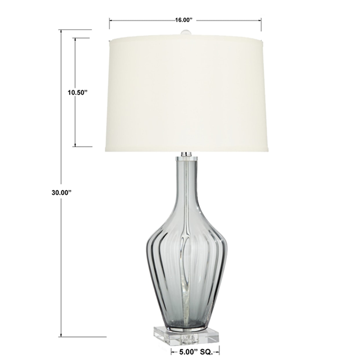 Pacific Coast Lighting Pacific Coast Lighting TL-30"Ht Smoke Grey Glass