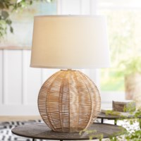 Table Lamp-Natural rattan ball