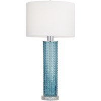 Table Lamp-Sea Blue Glass & Crystal Set of 2