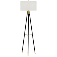 Floor Lamp-Tripod metal in black finish