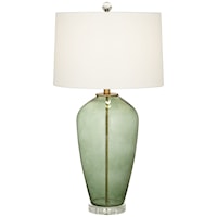 TL-Clear green seedy glass lamp