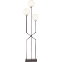 Three Light Metal Floor Lamp with Frosted Globe Shades
