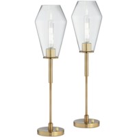 Table Lamp-Clear glass uplight set of 2