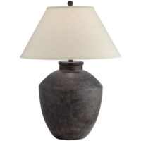 Table Lamp-Poly black terracotta jar