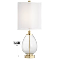 Table Lamp-Simple glass with usb port