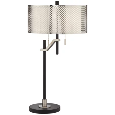 Natalie Contemporary Table Lamp with Perforated Metal Shade