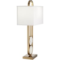 Table Lamp-Metal with white marble accents
