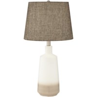 Table Lamp-White And Brown Ceramic