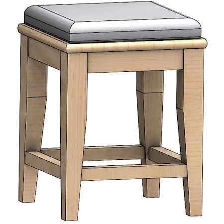 20" Short Stool w/Upholstered Seat