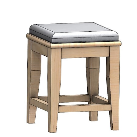 20" Short Stool w/Upholstered Seat