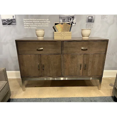 Contemporary Double Door Dresser with 2-Storage Drawers