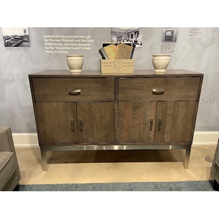 Contemporary Double Door Dresser with 2-Storage Drawers