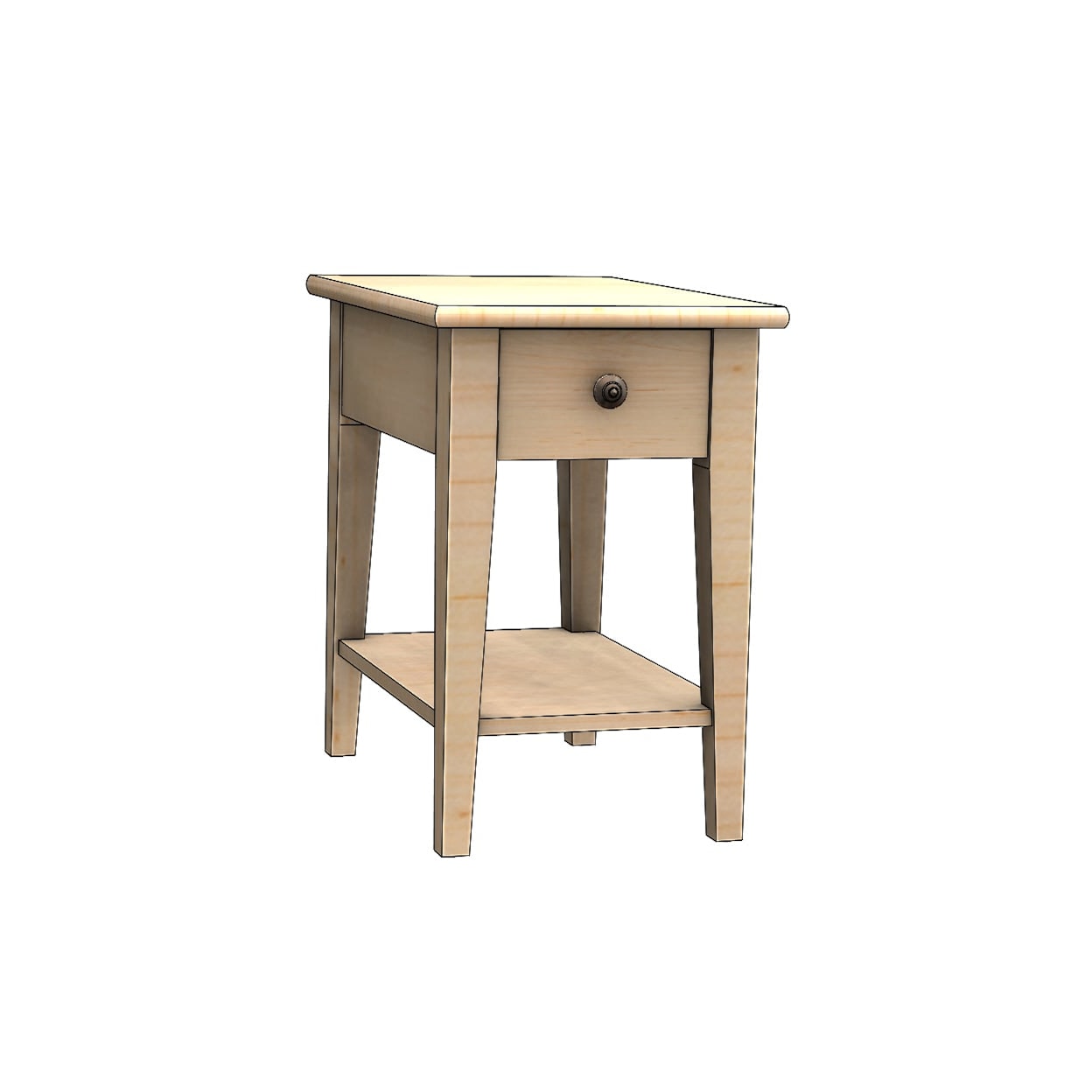 Durham Solid Accents End Table w/Drawer & Shelf