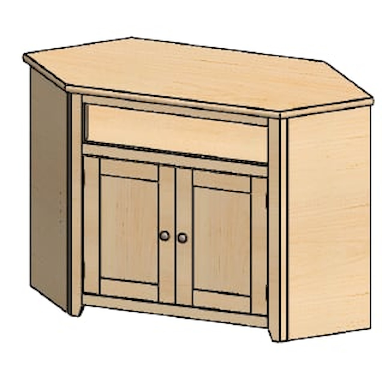 Durham Solid Accents Corner Cabinet Shelf W/Doors