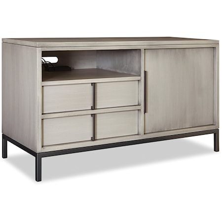 Contemporary 2-Drawer Media Console with Soft-Close Drawers